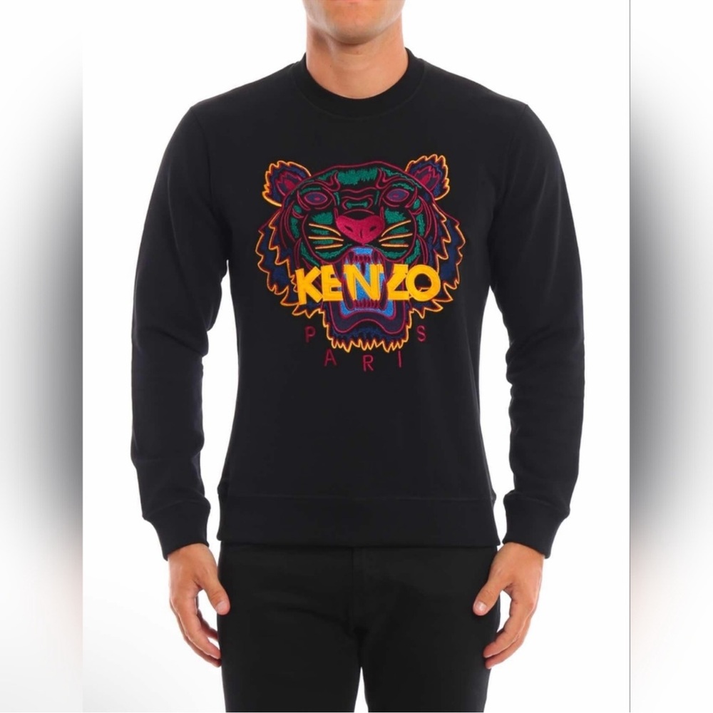 Kenzo Black Tiger Embroidered Men's Sweater